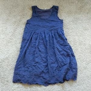 Joie Embroidered Pocket Blue Dress XS Silk Cotton